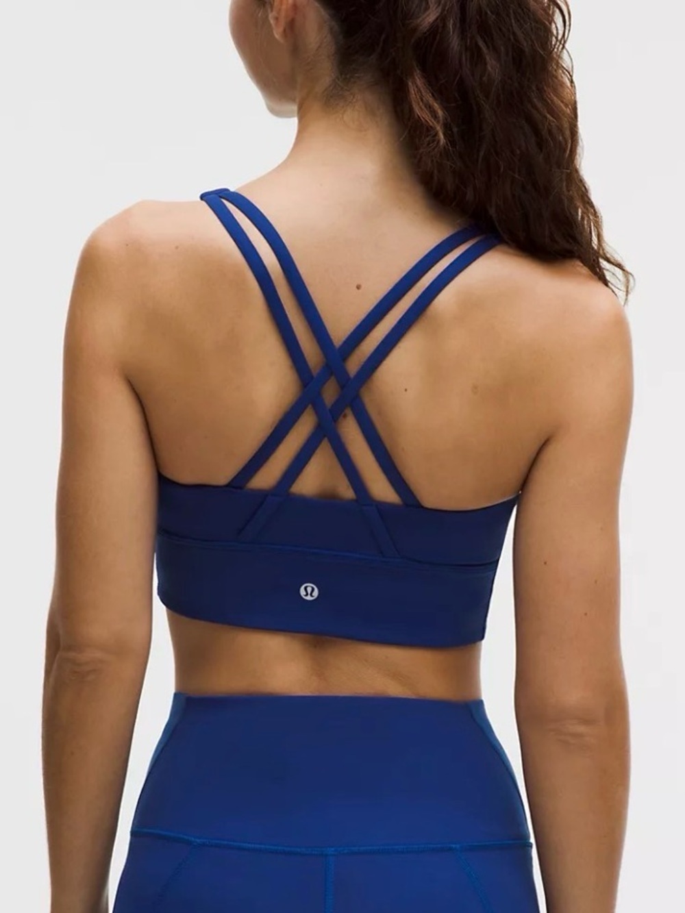 Lululemon Energy Longline Bra Blue Medium Support Size 2 fits like XS - Picture 2 of 5